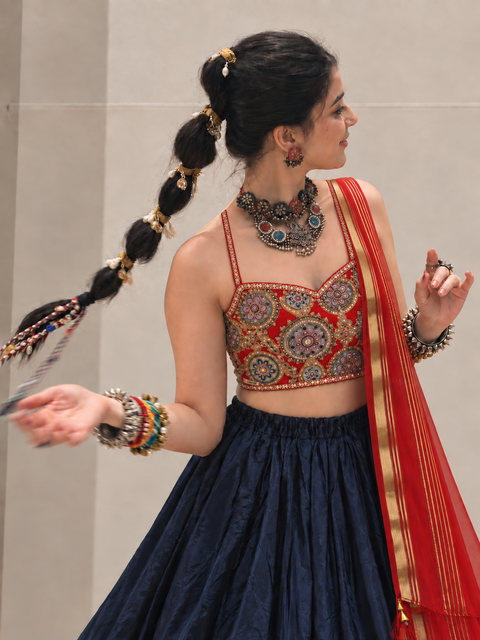 Rangilo Re Mashru silk lehenga set alternate model view