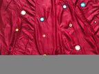 Deep maroon lehenga skirt multicolour mirror-work raw fabric close-up