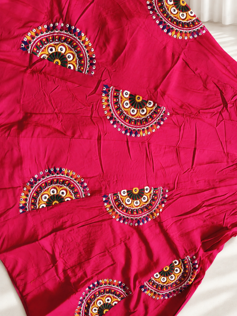 Rani Raas lehenga mirror-work detail