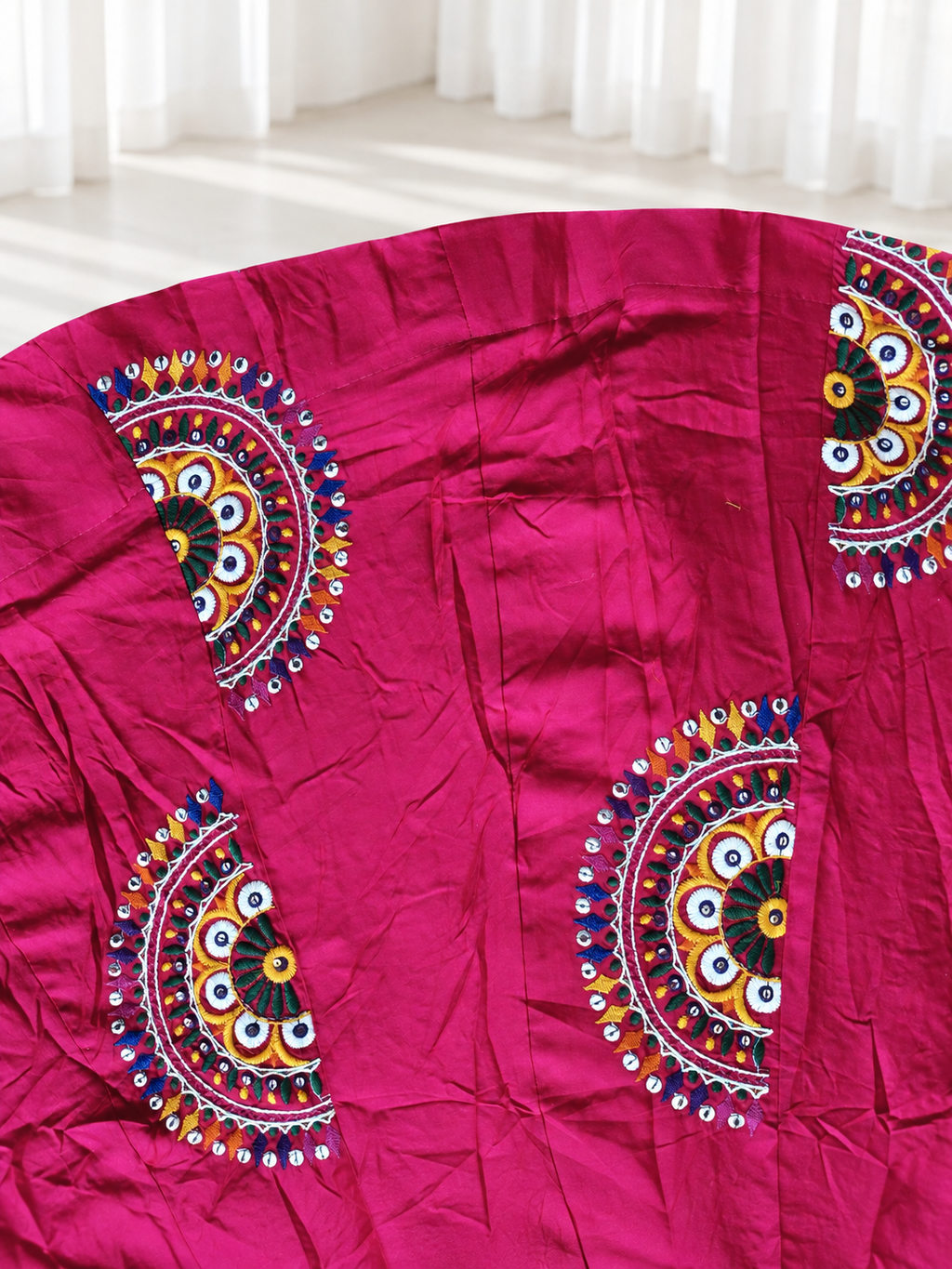 Rani Raas lehenga fabric detail