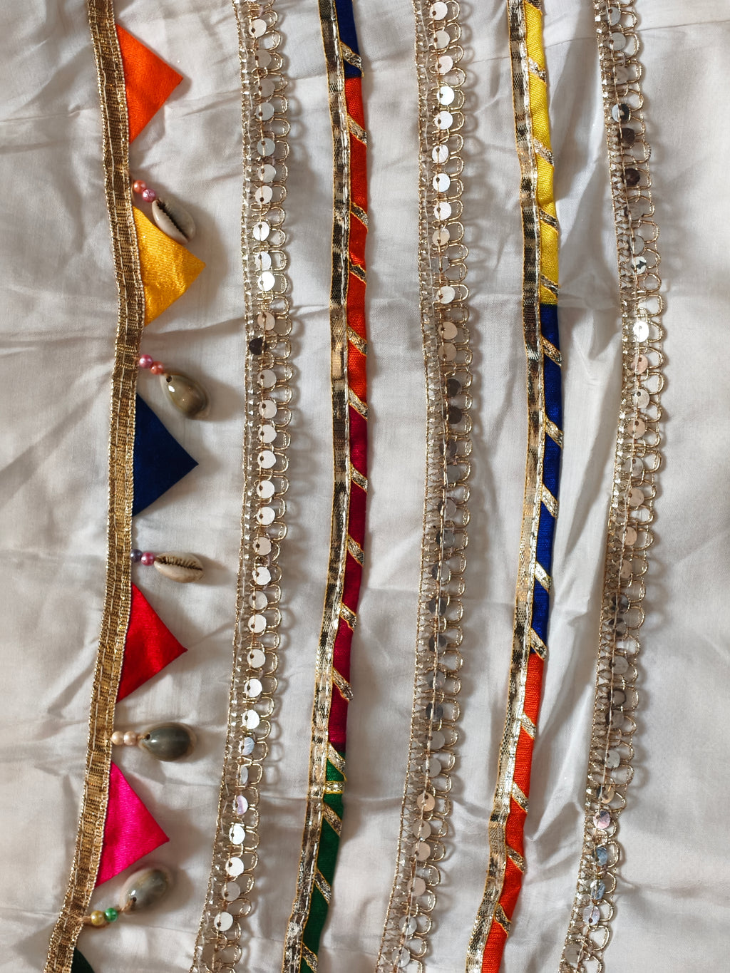 White lehenga border close-up