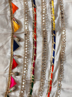 White lehenga border close-up