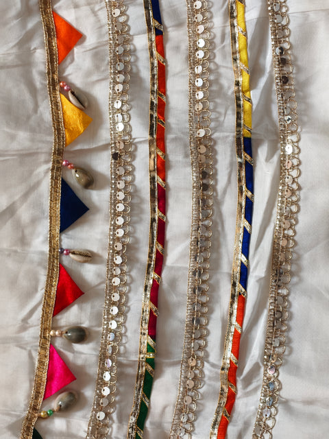 White lehenga border close-up