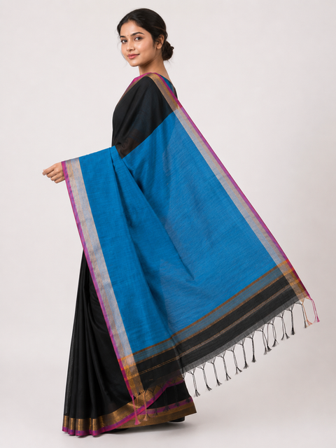 Midnight Teal Saree