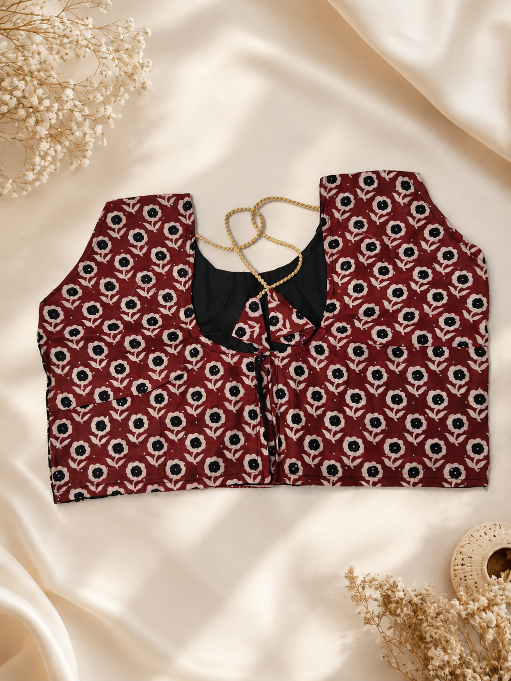 Dot Flower Marron Black