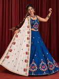 blue triangle elephant corset blouse chania choli model shot