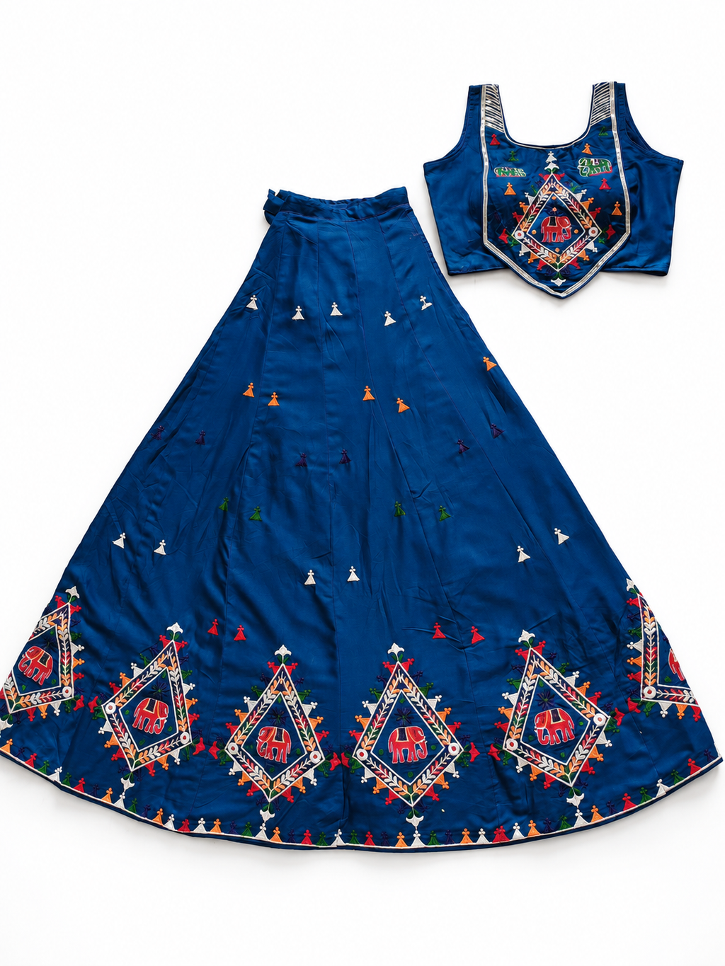 blue triangle elephant corset blouse chania choli product detail