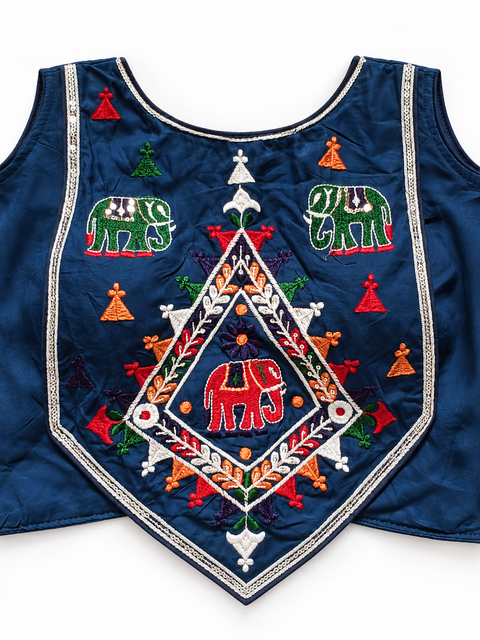 blue triangle elephant corset blouse chania choli product detail