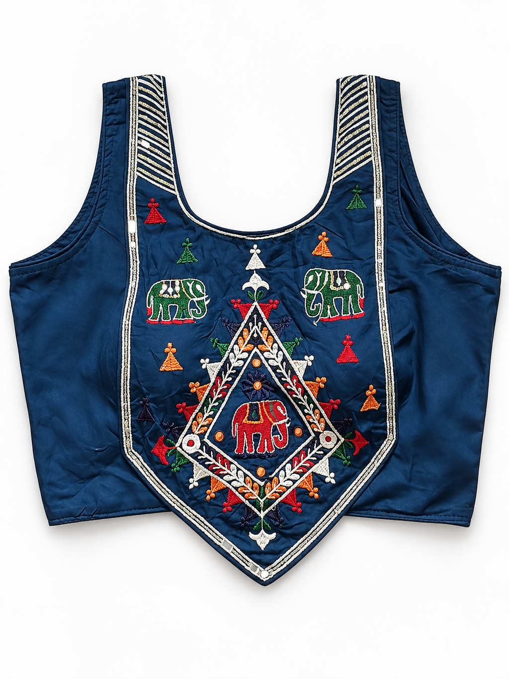 blue triangle elephant corset blouse chania choli product detail