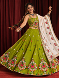 green triangle elephant corset blouse chania choli model shot