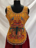 Morni Banke Mustard Two Elephant Embroidered Navratri Blouse front view