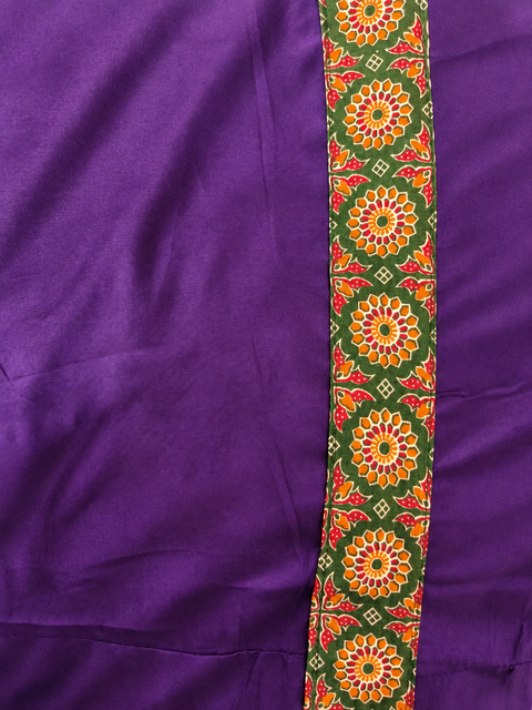 Purple white reversible Navratri skirt craftsmanship close-up