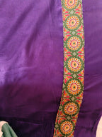 Purple white reversible skirt finish detail