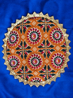 Reversible Navratri skirt fabric and border close-up