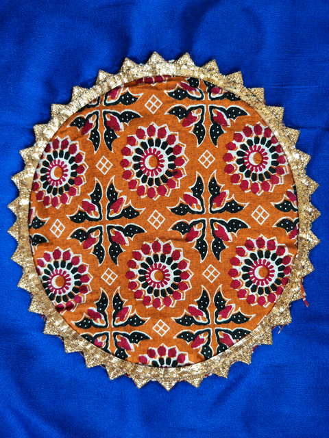 Reversible Navratri skirt fabric and border close-up