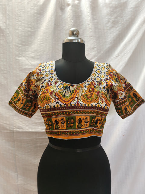 White Yellow Gopis Dancing Chania Choli product shot