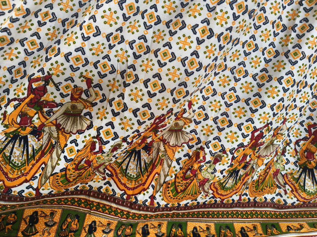 White Yellow Gopis Dancing Chania Choli product shot