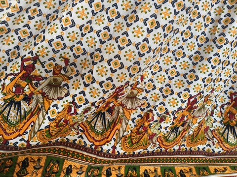White Yellow Gopis Dancing Chania Choli product shot